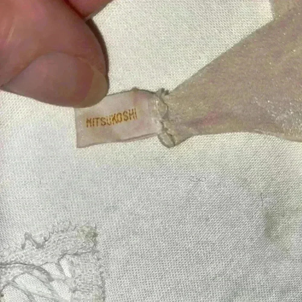 Vintage Mitsukoshi hand painted & signed silk scarf.